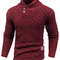 Mens Knitted Sweater Casual Crew Neck Warm Long Sleeve Comfortable Pullover Textured Ribbed Edge To 9
