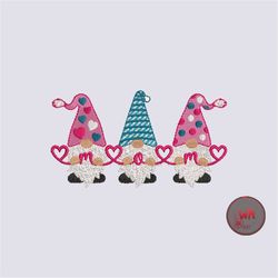 mother's day embroidery design, mother's day gnome embroidery design, mom gnome machine embroidery design digital files,