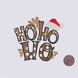 Ho Ho Ho With Santa Hat Machine Embroidery Design, Christmas Digital Embroidery, Santa Hat Embroidery Patterns, Embroide