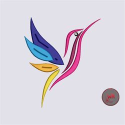 Hummingbird Machine Embroidery Design, Bird Digital Embroidery Patterns, 5 sizes, 4x4 inch hoop, Instant Download