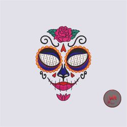 witch face embroidery design, colorful witch face machine embroidery, halloween design, digital files, instant download,