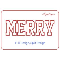 Merry Applique Embroidery Machine Sign Merry Christmas Design Satin Stitch Designs Embroidery