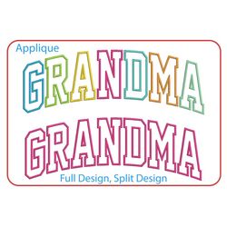 Grandma Applique Embroidery Machine Sign Design Satin Stitch Mother's Day Designs Embroidery
