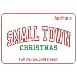 Small Town Applique Embroidery Machine Sign Merry Christmas Design Satin Stitch Designs Embroidery