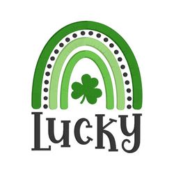 lucky rainbow embroidery design, machine embroidery, st patrick's day embroidery, shamrock, digital download, 4x4, 5x7,