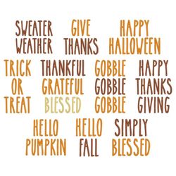 fall embroidery designs bundle, machine embroidery, thanksgiving embroidery, halloween, 10 designs, digital download, 4x