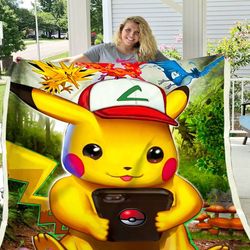 electric-type pokemon fleece blanket