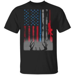 fishing rod hunting rifle american flag shirts