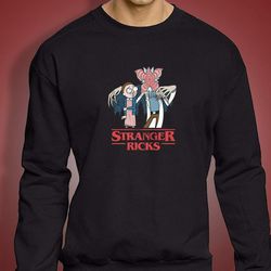 stranger rick and morty men&8217s sweatshirt