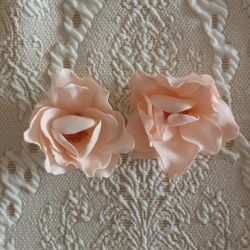 2 brooches on a pin, soft pink flowers, handmade/women's accessories, flower brooch/gifts for her/mother Day gift/grandm