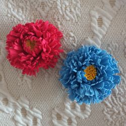 2 handmade brooches on pin/flowers brooch/women's accessories/women's jewellery/gift for her/mother Day gifts/grandma