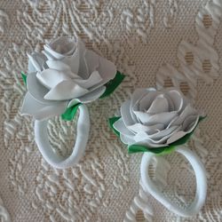 Handmade hair bands with white roses/children's hair accessories/girls hair decoration/hair jewellery/ gifts for her