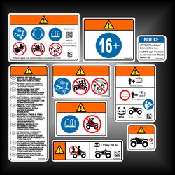 Warning Decal Stickers kit for BRP CAN-AM ATV
