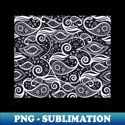 paisley bohemian breeze art - white and navy - png transparent digital download file for sublimation - boost your success with this inspirational png download