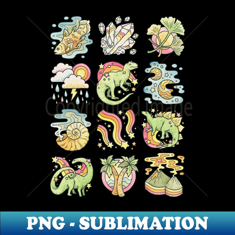 UL-36149_Prehistoric Pattern Jurassic  Dinosaur Natural History Art 3761.jpg