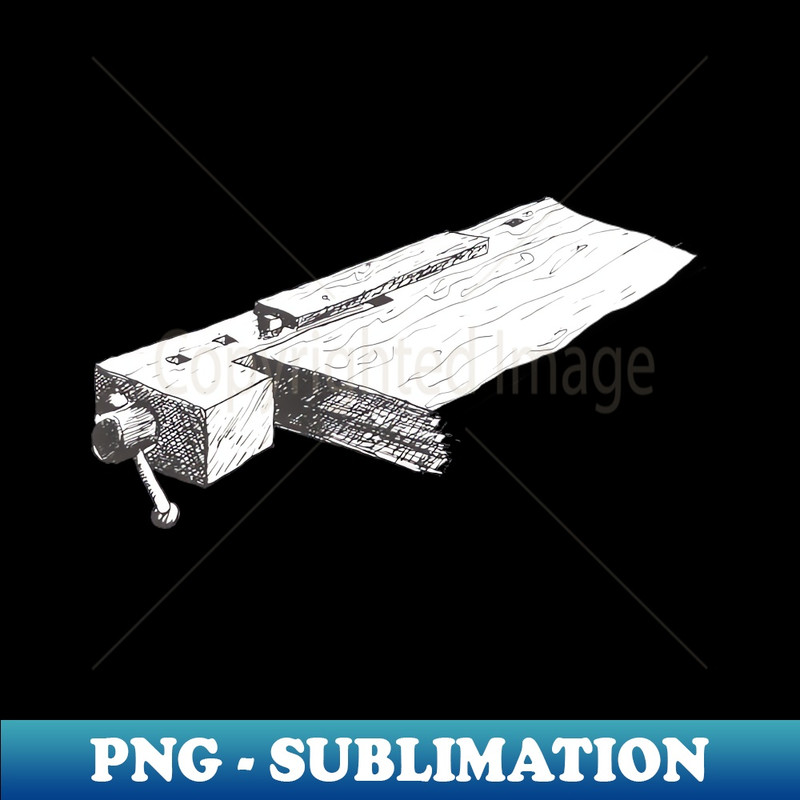 UR-14772_End vise in use with stops and board - vintage book illustration from Old Ways of working wood - The techniques and tools of a time-honored craft by Al