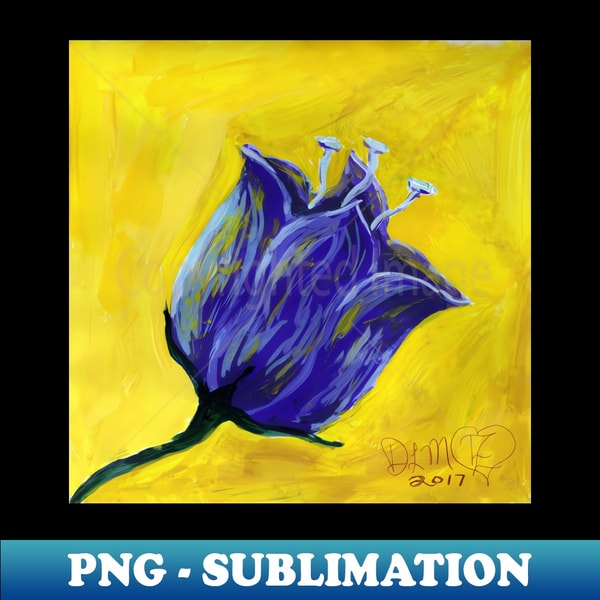UY-36746_Purple tulip on yellow acrylic painting 8082.jpg