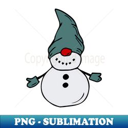 Cute snowman in a blue hat and mittens - Exclusive PNG Sublimation Download - Enhance Your Apparel with Stunning Detail