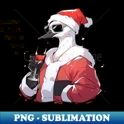 santa goose just chillin - png transparent sublimation file - instantly transform your sublimation projects