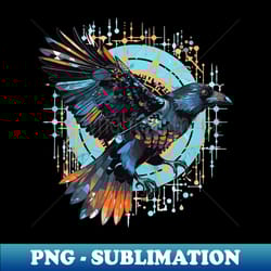 crow in flight - high-resolution png sublimation file - bold & eye-catching