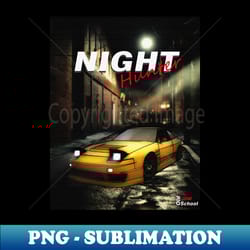 jdm 240sx yellow night hunter - retro png sublimation digital download - perfect for personalization