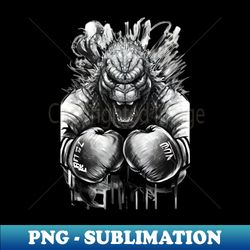 Godzilla minus one wearing boxing gloves - PNG Transparent Sublimation Design - Perfect for Personalization