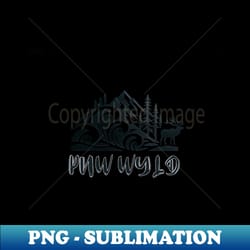 pnw wyld waves mountains bull elk nature wildlife pacific northwest - png transparent sublimation file - bring your designs to life