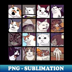cat meme face - Retro PNG Sublimation Digital Download - Unleash Your Creativity