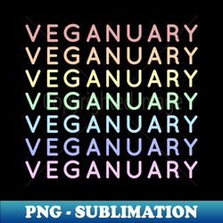 Veganuary Rainbow Pattern - Instant PNG Sublimation Download - Enhance Your Apparel with Stunning Detail