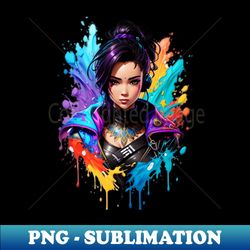 Colorful Splash Art of A Cute Lady - Exclusive PNG Sublimation Download - Defying the Norms