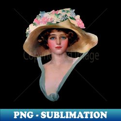 Edwardian floral hat - Instant PNG Sublimation Download - Create with Confidence