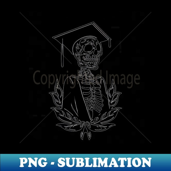 skeleton in a graduation cap - Digital Sublimation Download | Inspire ...