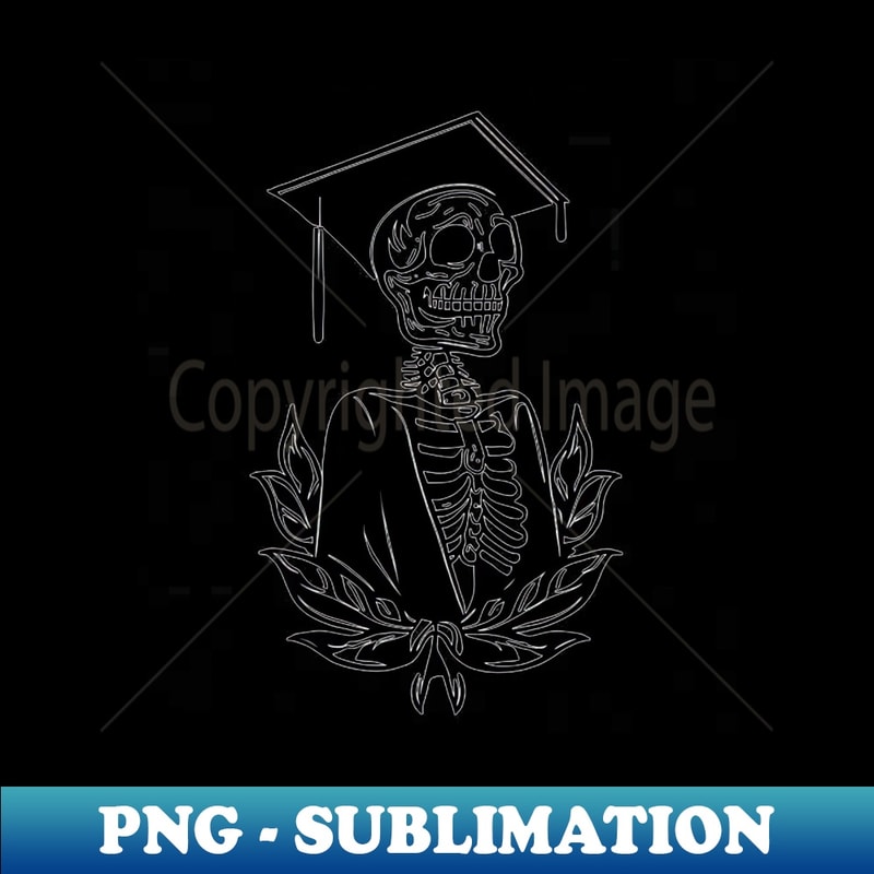 skeleton in a graduation cap - Digital Sublimation Download | Inspire ...