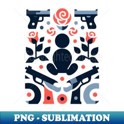 Vintage Baby Roses Guns Motifs - High-Quality PNG Sublimation Download - Perfect for Sublimation Mastery