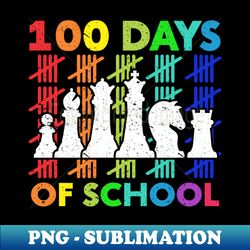 Chess Club Chess Merch 100 Days of School Chess - High-Quality PNG Sublimation Download - Perfect for Personalization