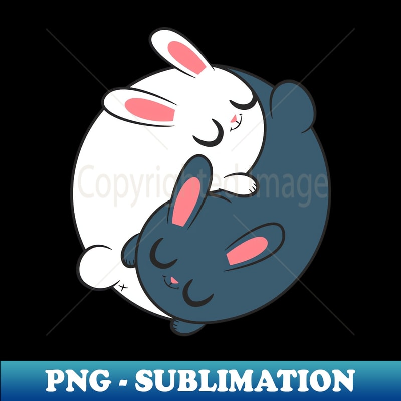 Rabbit Owner Meditation Bunnies Yin Yang - Premium PNG Subli | Inspire ...