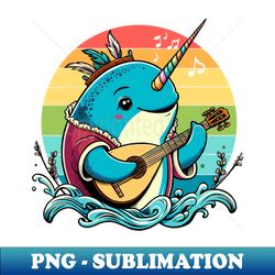Bard Narwhal Siren of the Sea - Sublimation-Ready PNG File - Boost Your Success with this Inspirational PNG Download