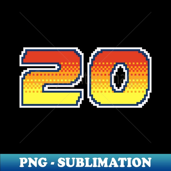 20 Pixel Font Twenty in Red Orange and Yellow - Premium Subl | Inspire ...