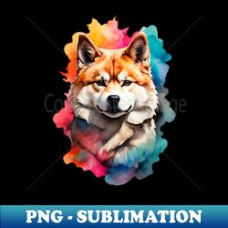 Watercolor Akita Inu Dog - Artistic Sublimation Digital File