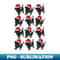 Dozen Cute Christmas Santa Dogs - Decorative Sublimation PNG File