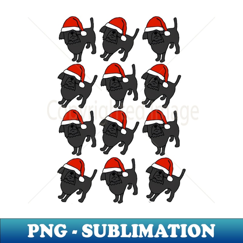 Dozen Cute Christmas Santa Dogs - Decorative Sublimation PNG File