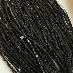Black dreads, Double ended dreadlocks, Viking dreads, Black hair extensions, Total black dreads, Custom dreadlocks