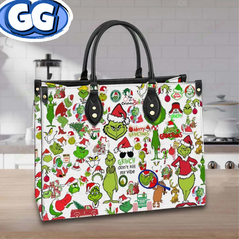 The Grinch Christmas Purse Leather Bag Handbag For Women.jpg
