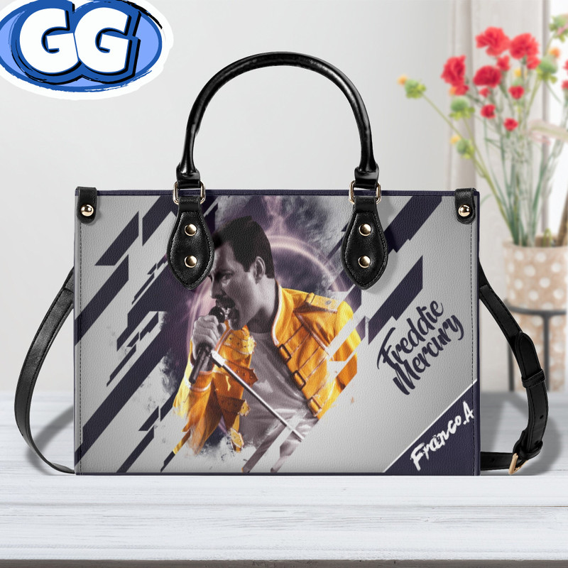 Freddie Mercury Handbag, Freddie Mercury Leather Bag, Freddie Mercury Shoulder Bag, Crossbody Bag, Top Handle Bag, Vintage Bag.jpg