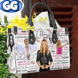 celine dion handbag, celine dion leather bag, celine dion purse bag, music leather handbag, singer leather handbag, cros