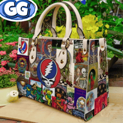 grateful dead handbag, grateful dead leather bag, dead and company the final 2023 summer, travel handbag