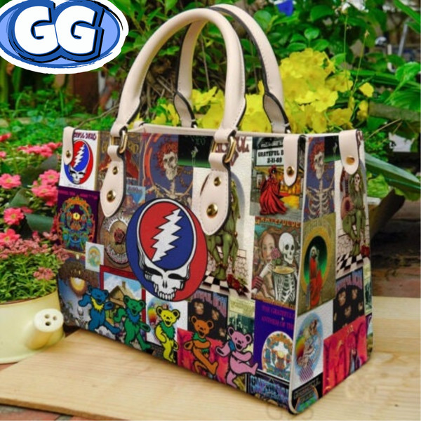 Grateful Dead HandBag,Grateful Dead leather bag, Dead and Company The Final 2023 Summer, Travel Handbag , Shopping Handbag, Concert handbag.jpg