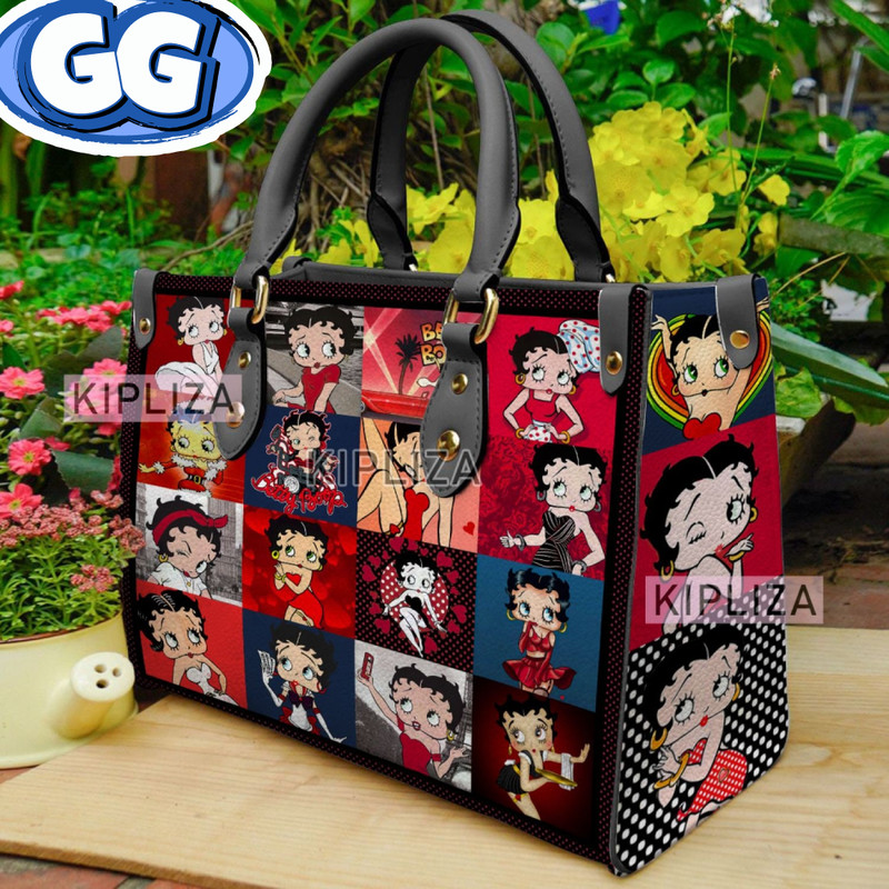 Betty Boop Handbag, Betty Boop Leather Bag, Betty Boop Shoulder Bag, Crossbody Bag, Top Handle Bag, Vintage Bag 3.jpg