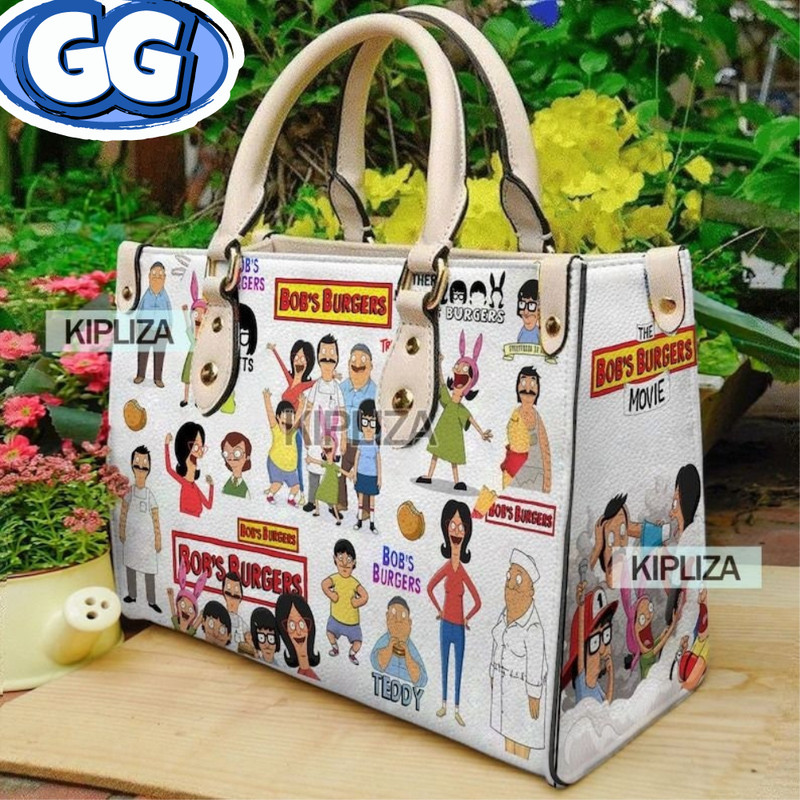 Bobs Burgers Handbag, Bobs Burgers Leather Bag, Bobs Burgers Shoulder Bag, Crossbody Bag, Top Handle Bag 1.jpg