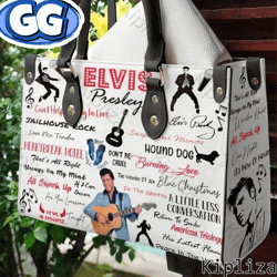 elvis presley handbag, elvis presley leather bag, king of rock and roll shoulder bag, crossbody bag, top handle bag, vin